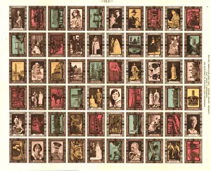 George Vi Prints: Sheet of 60 Cinderella stamps commemorating King George VIs coronation, 1937