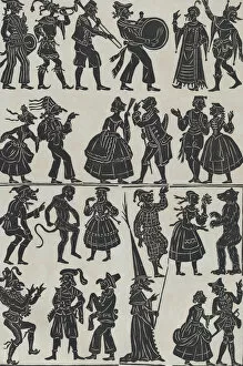 Commedia Dellarte Gallery: Sheet 7 of figures for Chinese shadow puppets, 1859. Creator: Juan Llorens