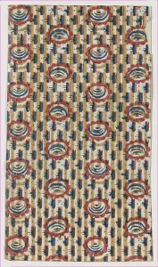 Relief Print Prints: Sheet with abstract and stripe pattern, 19th century. Creator: Anon