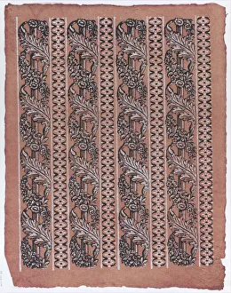 Leaves Collection: Sheet with four borders with a garland of acanthus leaves and flower