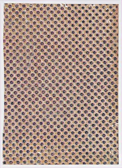 Relief Print Prints: Sheet with overall crisscrossing pattern with large dots, 19th century. Creator: Anon