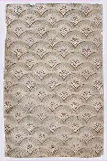 Relief Print Prints: Sheet with overall curved abstract pattern, 19th century. Creator: Anon