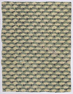 Relief Print Prints: Sheet with overall curved abstract pattern, 19th century. Creator: Anon