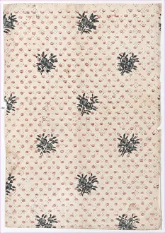Sheet with an overall floral and dot pattern, late 18th-mid-19th cen... late 18th-mid-19th century. Creator: Anon