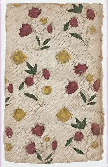 Relief Print Prints: Sheet with overall floral pattern, 19th century. Creator: Anon