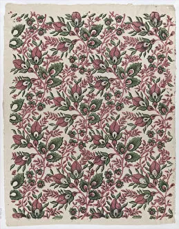 Vines Gallery: Sheet with overall floral and vine pattern, late 18th-mid-19th century. late 18th-mid-19th century