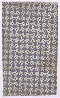 Relief Print Prints: Sheet with overall geometric pattern, 19th century. Creator: Anon