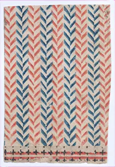 Sheet with overall orange and blue geometric pattern, 19th century. Creators: Anon, Remondini