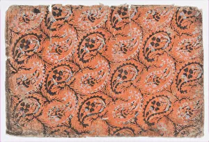 Relief Print Prints: Sheet with overall paisley pattern, 19th century. Creator: Anon