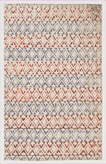 Relief Print Prints: Sheet with overall pattern of diamond shapes, 19th century. Creator: Anon