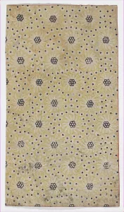 Relief Print Prints: Sheet with overall pattern of flowers and dots, 19th century. Creator: Anon