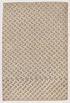 Relief Print Prints: Sheet with an overall pattern of semicircles, 19th century. Creator: Anon