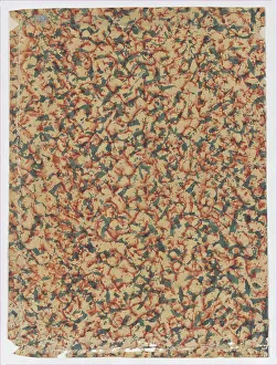 Relief Print Prints: Sheet with overall splotchy pattern, 19th century. Creator: Anon