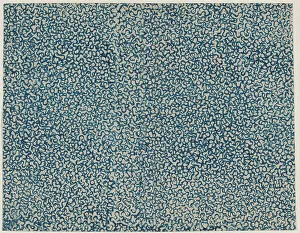 Sheet with overall squiggly line pattern, 19th century. Creator: Anon