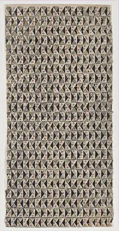Relief Print Prints: Sheet with pattern of triangles, 19th century. Creator: Anon