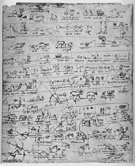 Calculation Collection: Sheet of Pictographs, c1480 (1945). Artist: Leonardo da Vinci