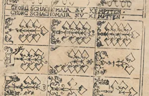 Clubs Prints: Sheet of Playing Cards, 1575-1600. Creator: Georg Schachomair