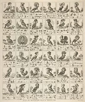 Human Collection: Sheet of Rebuses with Birds with Human Heads, ca. 1834. ca. 1834. Creator: Anon
