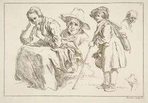 Sheet of Sketches, 1753. Creator: Francois Boucher