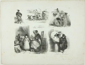 Raffet Denis Auguste Marie Prints: Sheet of Sketches, 1828. Creator: Auguste Raffet