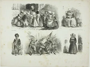 Raffet Denis Auguste Marie Prints: Sheet of Sketches, 1828. Creator: Auguste Raffet