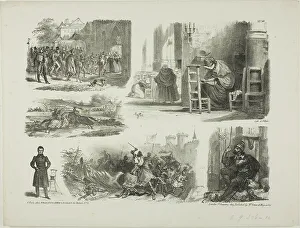 Raffet Denis Auguste Marie Prints: Sheet of Sketches, 1828. Creator: Auguste Raffet