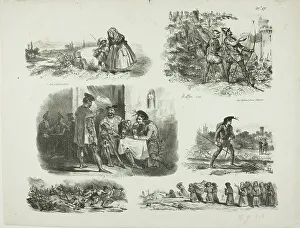 Sheet of Sketches, 1829. Creator: Auguste Raffet