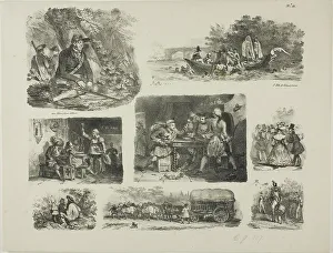 Sheet of Sketches, 1829. Creator: Auguste Raffet