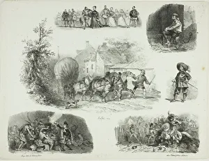 Raffet Denis Auguste Marie Prints: Sheet of Sketches, 1829. Creator: Auguste Raffet