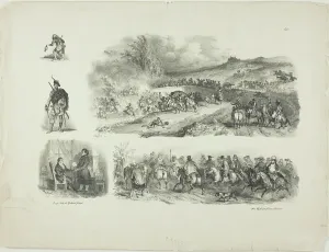 Raffet Denis Auguste Marie Prints: Sheet of Sketches, 1829. Creator: Auguste Raffet