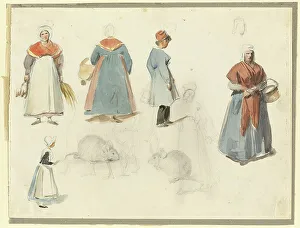 Mice Prints: Sheet of Sketches: Men, Women and Mice, n.d. Creator: Auguste Raffet