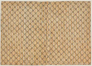 Relief Print Prints: Sheet with stripe and grid pattern, 19th century. Creator: Anon
