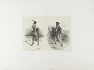 Raffet Denis Auguste Marie Prints: Sheet with Stumped Sketch, 1839. Creator: Auguste Raffet