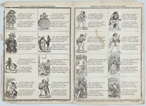 Two sheets (printed as one) with verses in Valencian for masquerades, ca. 1860-70., Creator: Julian Mariana Two sheets (printed as one) with verses in Valencian for masquerades, ca. 1860-70., Creator: Julian Mariana