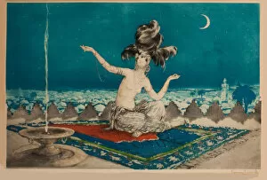 Arabian Nights Gallery: Sheherazade, ca 1927. Creator: Icart, Louis Justin Laurent (1888-1950)