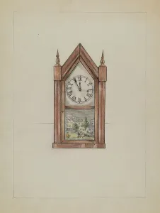 Shelf Clock Prints: Shelf Clock, 1935/1942. Creator: Unknown
