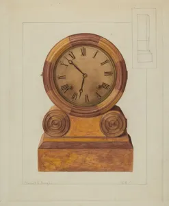 Shelf Clock Prints: Shelf Clock, c. 1937. Creator: Manuel G. Runyan