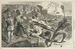Shells Prints: A Shell in the Rebel Trenches, 1863. Creator: Unknown