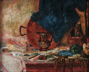 Parma Prints: Shells and blue curtain, 1903. Creator: Ensor, James (1860-1949)