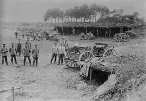 Makeshift Prints: Shelters behind German Lines, 1916. Creator: Bain News Service