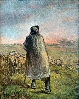 The Shepherd, 19th century. Artist: Jean Francois Millet
