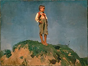 Meadow Prints: Shepherd Boy. Artist: Lenbach, Franz, von (1836-1904)
