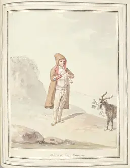 1776 Prints: Shepherd Boy Procida, leaf from A Collection of Dresses by David Allan Mostly from Nature