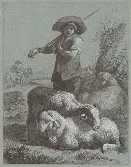 Francesco Londonio Prints: Shepherd Boy with Sheep, 1764. Creator: Francesco Londonio