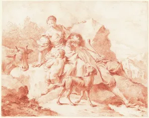 Giambattista Piazetta Prints: A Shepherd Family Resting, 1735/1740. Creator: Giovanni Battista Piazzetta