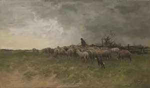 Mauve Prints: Shepherd with his flock