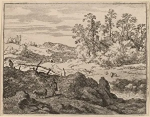 Shepherd with Lamb, probably c. 1645/1656. Creator: Allart van Everdingen Shepherd with Lamb, probably c. 1645/1656. Creator: Allart van Everdingen