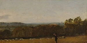 A Shepherd in a Landscape looking across Dedham Vale towards Langham, ca. 1811