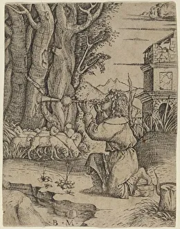 Shepherd with a Platerspiel, c. 1500/1515. Creator: Benedetto Montagna