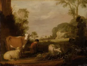 Shepherd playing music, 1650-1680. Creator: Jan Baptist Wolfaerts